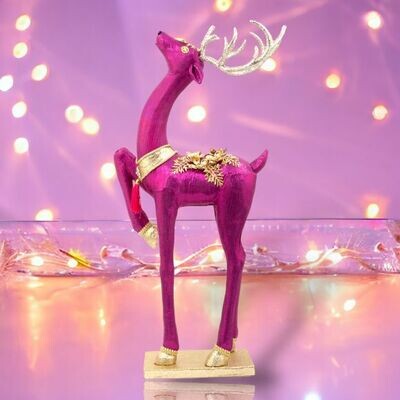 27in Purple Deer Prancing Christmas Decor *SHIPS WITHIN 10 DAYS* NEW 2024