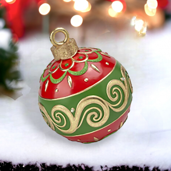 13&quot; Red/Green LED Bauble Ornament Christmas Decor *SHIPS WITHIN 15 DAYS*