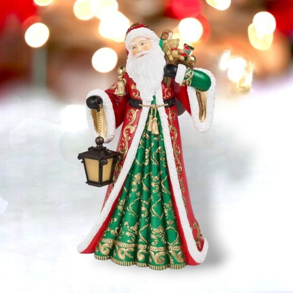 18in Red/Green Santa with Lantern Christmas Decor *SHIPS WITHIN 10 DAYS* NEW 2024