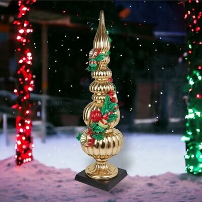 40in Gold Topiary with Baubles Christmas Decor *SHIPS WITHIN 10 DAYS* NEW 2024