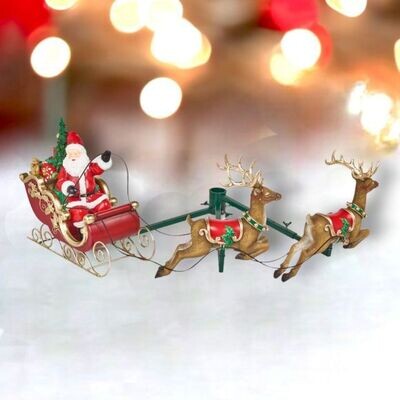31in Santa in Sleigh Tree Decor Christmas Decor *SHIPS WITHIN 10 DAYS* NEW 2024