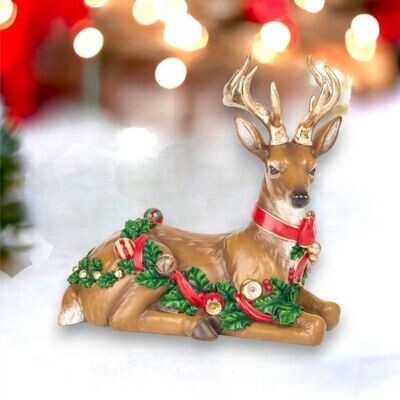 11&quot; Deer with Bauble Garland Christmas Decor *SHIPS WITHIN 10 DAYS* NEW 2024