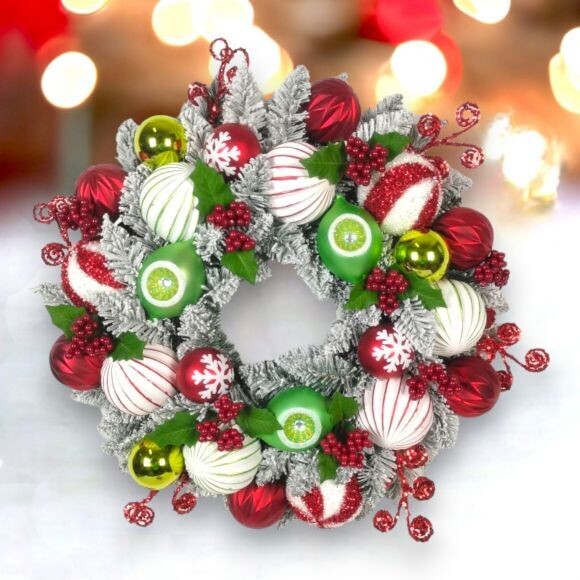 Red Multi City Wreath Christmas Decor *SHIPS WITHIN 10 DAYS* NEW 2024