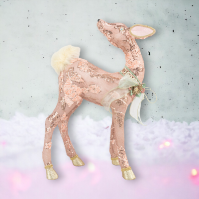 15&quot; Foam Peach Wonderland Deer Christmas Decor *SHIPS WITHIN 10 DAYS* NEW 2024