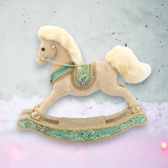 16in Wonderland Rocking Horse Christmas Decor *SHIPS WITHIN 10 DAYS* NEW 2024