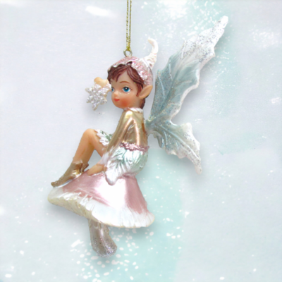 Fairy on Mushroom Ornament Christmas Decor  NEW 2024