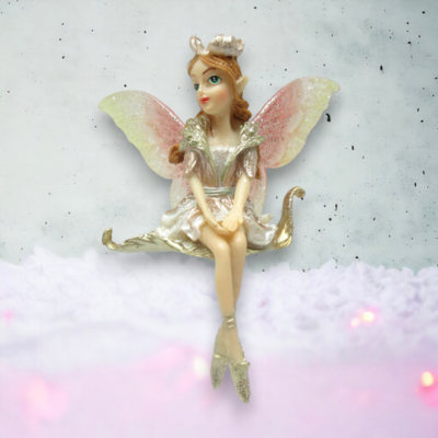 Princess Fairy Sitting Ornaments Set Of 2 Christmas Decor *SHIPS WITHIN 10 DAYS* NEW 2024