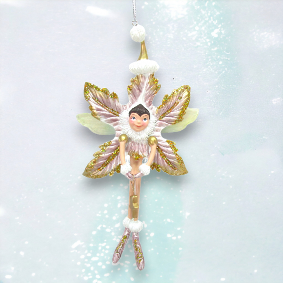 Fairy in Flower Ornaments Set Of 2 Christmas Decor *SHIPS WITHIN 10 DAYS* NEW 2024