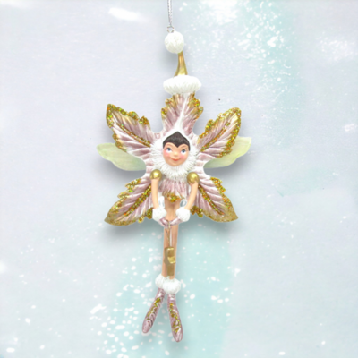 Fairy in Flower Ornaments Set Of 2 Christmas Decor *SHIPS WITHIN 10 DAYS* NEW 2024