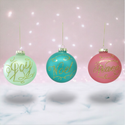 Set of 3 Word Ornaments Christmas Decor *SHIPS WITHIN 10 DAYS* NEW 2024
