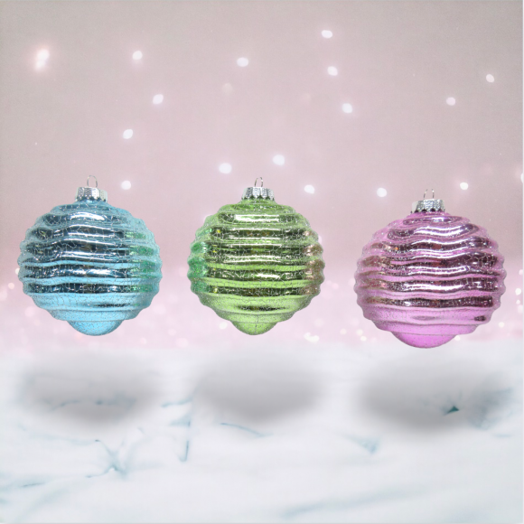 Set of 6 Ripple Ornaments Christmas Decor *SHIPS WITHIN 10 DAYS* NEW 2024