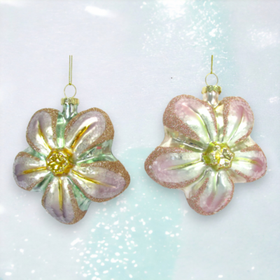 Flower Shape Ornaments Set Of 4 Christmas Decor *SHIPS WITHIN 10 DAYS* NEW 2024