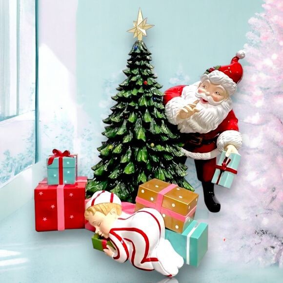 48in Santa with Tree and Child Christmas Decor *SHIPS WITHIN 10 DAYS* NEW 2024