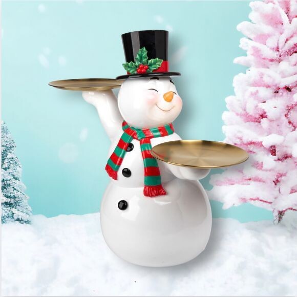 24&quot; Vintage Retro Snowman with Serving Trays Christmas Decor *SHIPS WITHIN 10 DAYS* NEW 2024