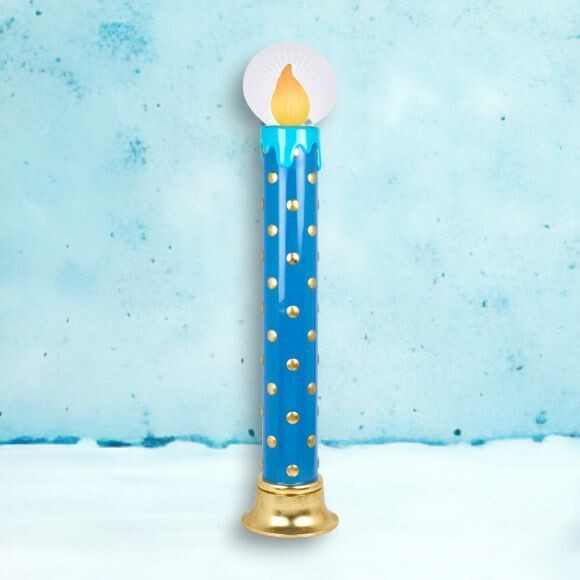 51in Vintage Retro Blue LED Candle Christmas Decor *SHIPS WITHIN 10 DAYS* NEW 2024