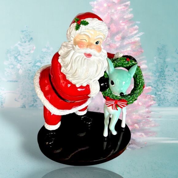 48&quot; Vintage Retro Red Santa with Deer Christmas Decor *SHIPS WITHIN 10 DAYS* NEW 2024