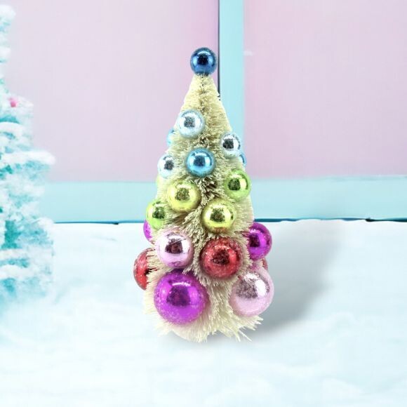 9in Vintage Retro Ball Tree Christmas Decor *SHIPS WITHIN 10 DAYS* NEW 2024