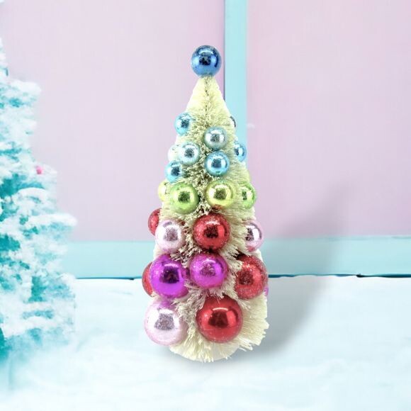 11&quot; Vintage Retro Ball Tree Christmas Decor *SHIPS WITHIN 10 DAYS* NEW 2024