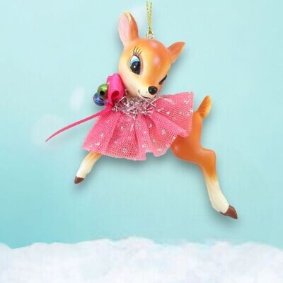 3.25&quot; Vintage Retro Deer Ornament Christmas Decor