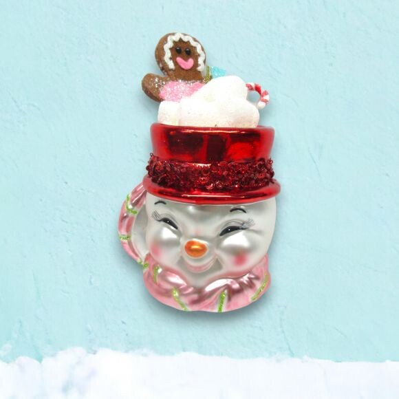 Snowman Cocoa Mug Christmas Decor *SHIPS WITHIN 10 DAYS* NEW 2024