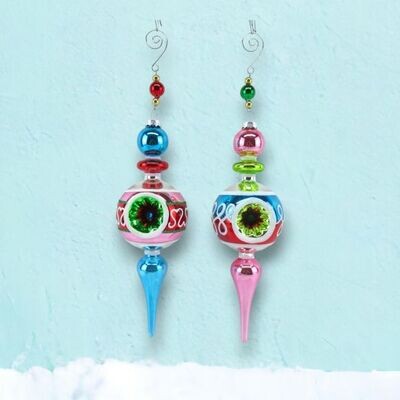 Set of 2 Pastel Sphere Ornaments Christmas Decor *SHIPS WITHIN 10 DAYS* NEW 2024