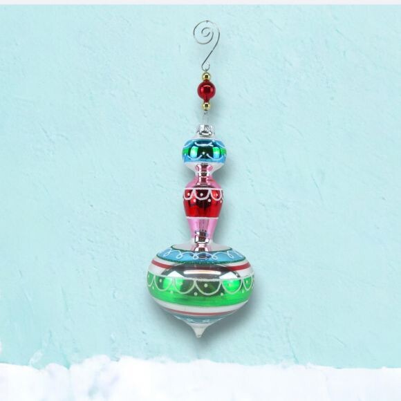 Pastel Vintage Retro Shaped Ornaments Set Of 2 Christmas Decor *SHIPS WITHIN 10 DAYS* NEW 2024