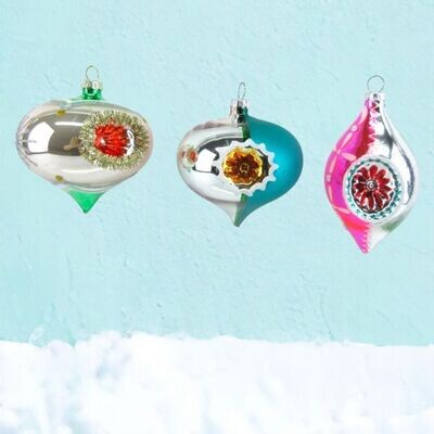 Set of 6 Vintage Retro Shaped Ornaments Christmas Decor *SHIPS WITHIN 10 DAYS* NEW 2024