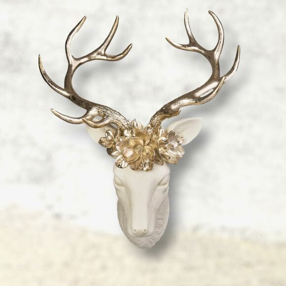 22.5in Winter Floral Reindeer Wall Mount Christmas Decor *SHIPS WITHIN 10 DAYS* NEW 2024