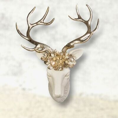22.5in Winter Floral Reindeer Wall Mount Christmas Decor *SHIPS WITHIN 10 DAYS* NEW 2024