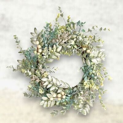 19in Winter Floral Wreath Christmas Decor *SHIPS WITHIN 10 DAYS* NEW 2024