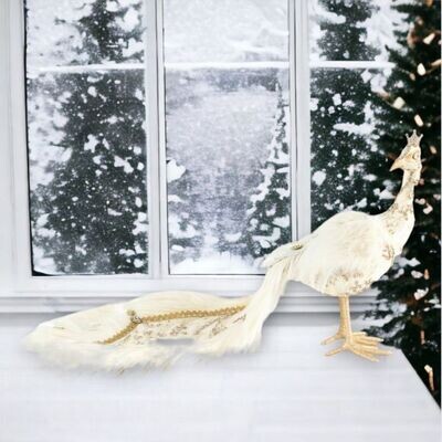 23in Winter Lace Peacock Christmas Decor *SHIPS WITHIN 10 DAYS* NEW 2024