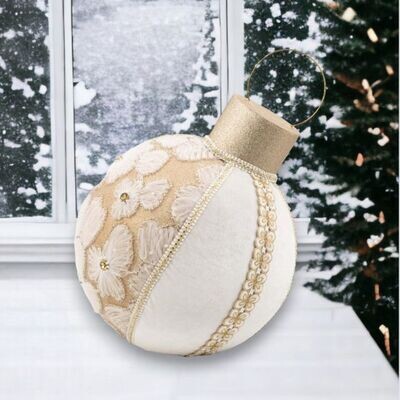 15in Winter Lace Bauble Christmas Decor *SHIPS WITHIN 10 DAYS* NEW 2024