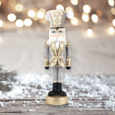40&quot; Gold/Grey Nutcracker Christmas Decor *SHIPS WITHIN 10 DAYS* NEW 2024