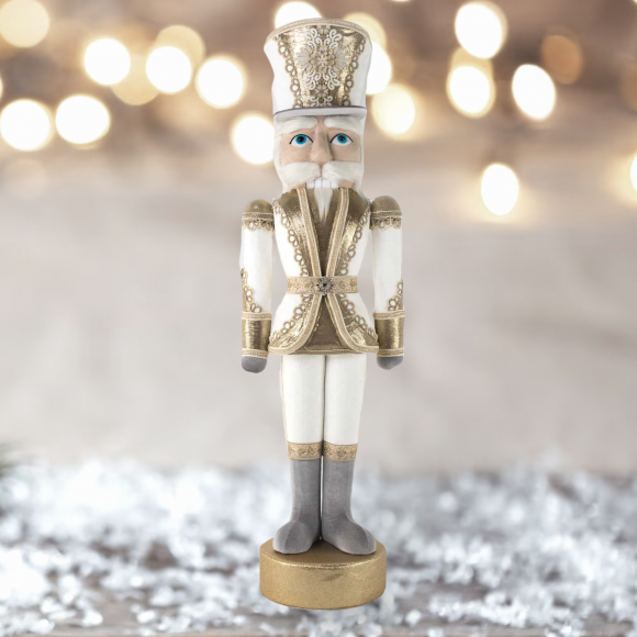 58&quot; Foam White/Gold Nutcracker Christmas Decor *SHIPS WITHIN 10 DAYS* NEW 2024