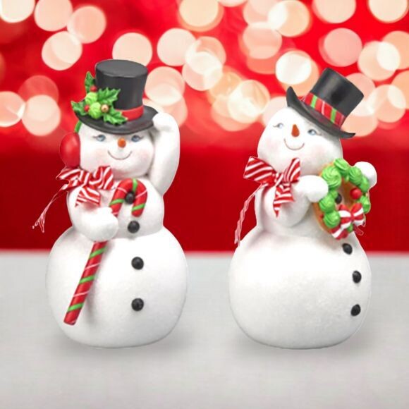 12&quot; Jolly Snowman Couple Christmas Decor *SHIPS WITHIN 10 DAYS* NEW 2024
