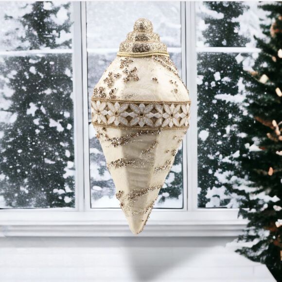 9&quot; Foam Winter Lace Ornament Christmas Decor *SHIPS WITHIN 10 DAYS* NEW 2024