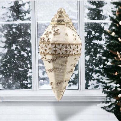 9&quot; Foam Winter Lace Ornament Christmas Decor *SHIPS WITHIN 10 DAYS* NEW 2024