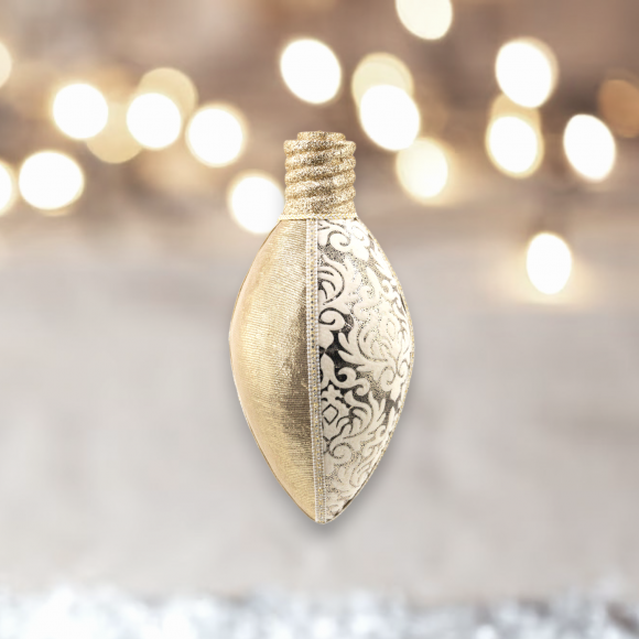 16&quot; Gold/Pattern Hanging Bulb Christmas Decor *SHIPS WITHIN 10 DAYS* NEW 2024