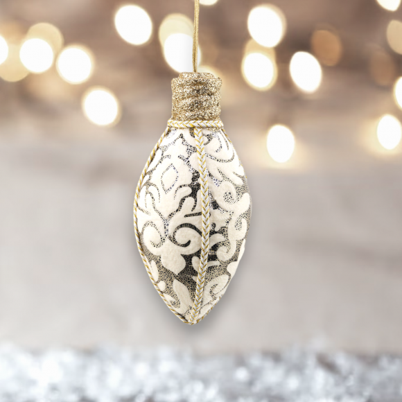 7.75&quot; Pattern Hanging Bulb Christmas Decor *SHIPS WITHIN 10 DAYS* NEW 2024