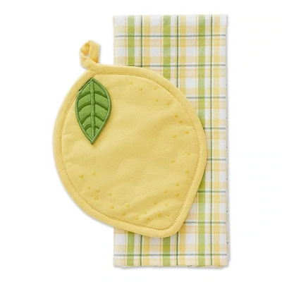 Lemon Potholder Gift Set Kitchen Accents