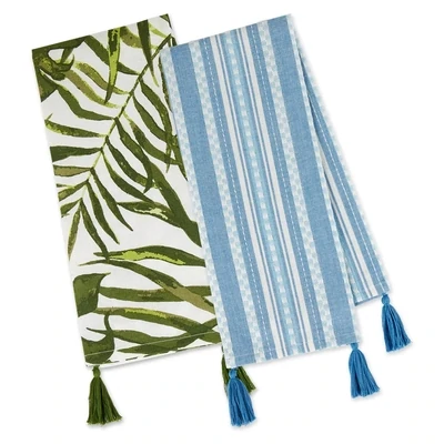 Palm Paradise Dishtowel Set Of 2 Kitchen Accents