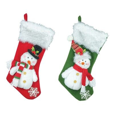 TRADITIONAL SNOWMAN STOCKINGS SET OF 2 Christmas Decor