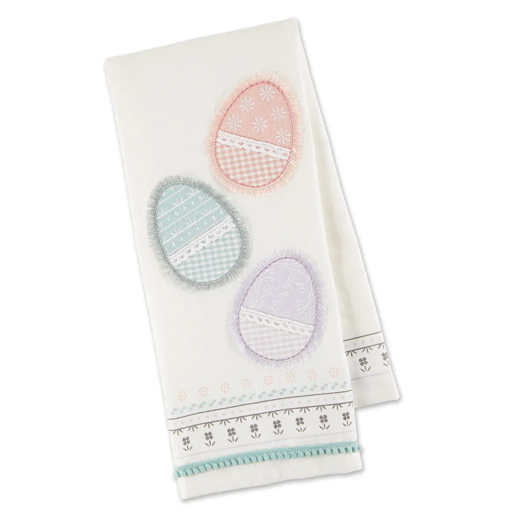 Easter Egg&#39;s Embellished Dishtowel Easter Decor Kitchen Accent