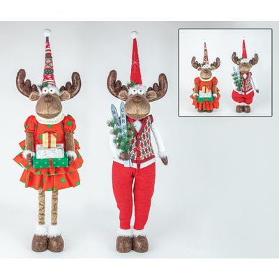 52&quot; STYLISH MOOSE STRETCH LEGS SET OF 2 Christmas Decor *SHIPS WITHIN 10 DAYS* NEW 2024
