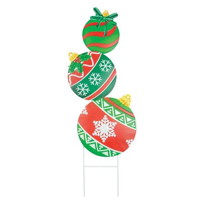 36&quot; STACKED ORNAMENTS STAKE Christmas Decor *SHIPS WITHIN 10 DAYS* NEW 2024