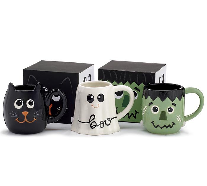 SCARY SWEET HALLOWEEN MUGS SET OF 3 Halloween Decor  *SHIPS WITHIN 15 DAYS* NEW 2024