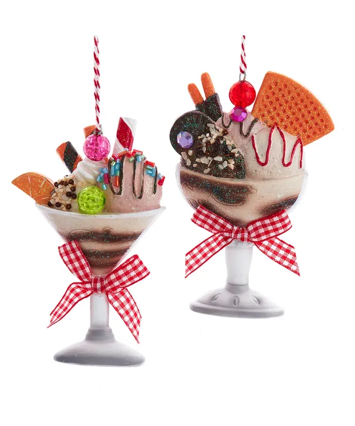 *PRE-ORDER SHIPS 9/2024* Ice Cream Ornaments Set Of 2 Christmas Decor