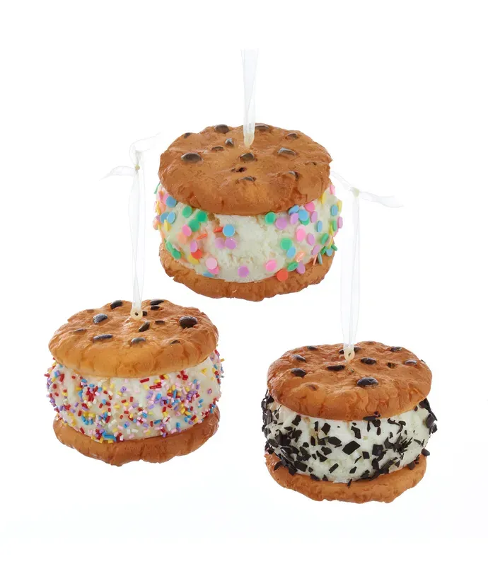 Foam Ice Cream Sandwich Ornaments Set Of 3 Christmas Decor