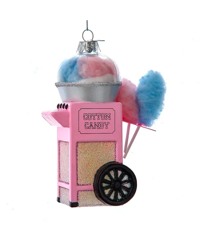 *PRE-ORDER SHIPS 9/2024* Glass Cotton Candy Cart Ornament Christmas Decor