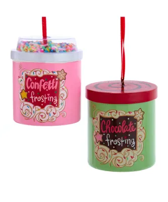 PRE-ORDER SHIPS 8/2024 Cake Frosting Can Ornaments Set of 2 Christmas Decor